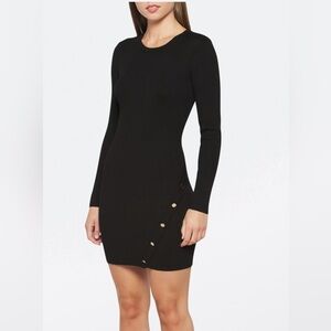 0009 knot black sweater dress xxl gold details holiday party NWT fortune & ivy